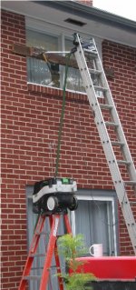 Dust control on a ladder.JPG