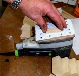 Doll House 14 -Sanding small parts using Festool linear sander with 220 grit -small.JPG
